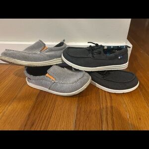 2 Pair Boys slip on loafer/ boat shoe